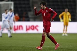 K77已为格鲁吉亚打进19球，位居国家队队史射手榜第三位